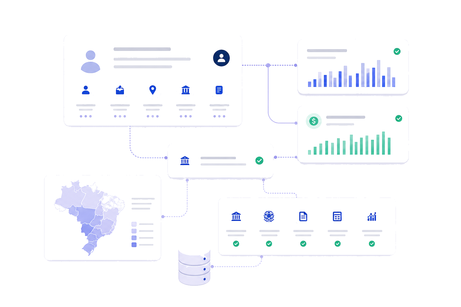 Mockup de detalhe de candidatura com dados financeiros públicos e verificação de fonte